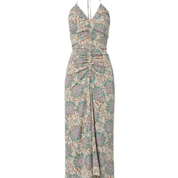 Veronica Beard Sz 14 Aldana Ruched Paisley Midi-Dress NWT $698 - Picture 4 of 16